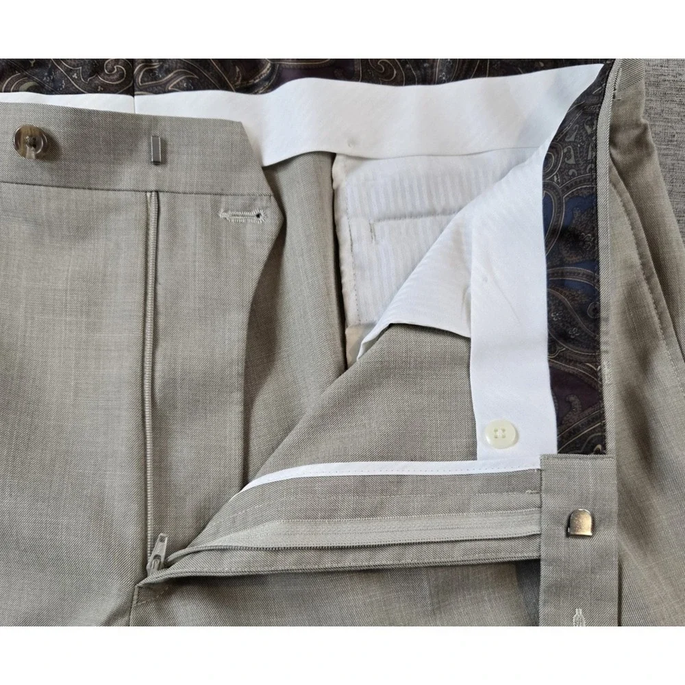 Lauren  by Ralph Lauren Men's Pleated Dress Pants Cuff Hem Lightweight 40